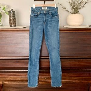 Reformation Mid-Rise Skinny Jeans, Wash Rhine, Size 25